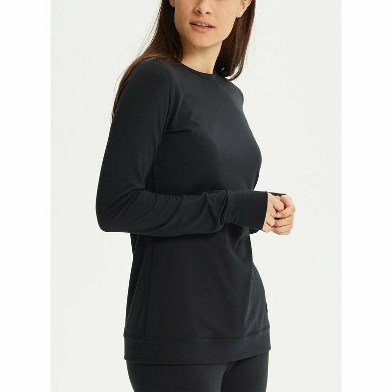 Burton Womens Midweight Base Layer Crew – True Black