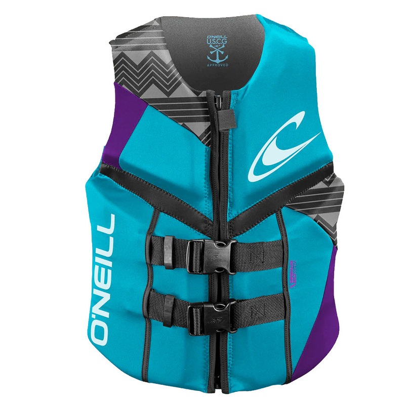 ONeill  Womens Reactor USCG Vest – Turquoise/UV/Grape