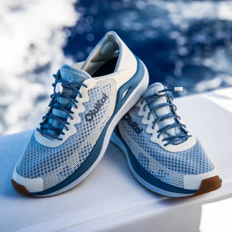 Olukai ‘Ahi Mens Shoes Blue Pearl / White Sand