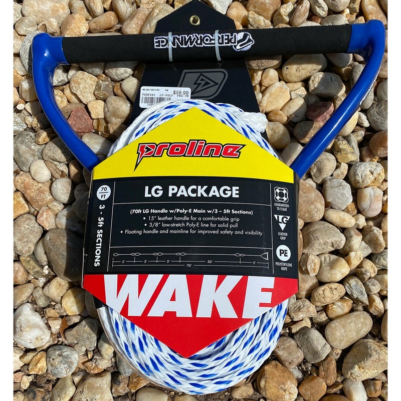 Performance Ski and Surf LG Pro Handle with Poly E Mainline 70 – Blue-White