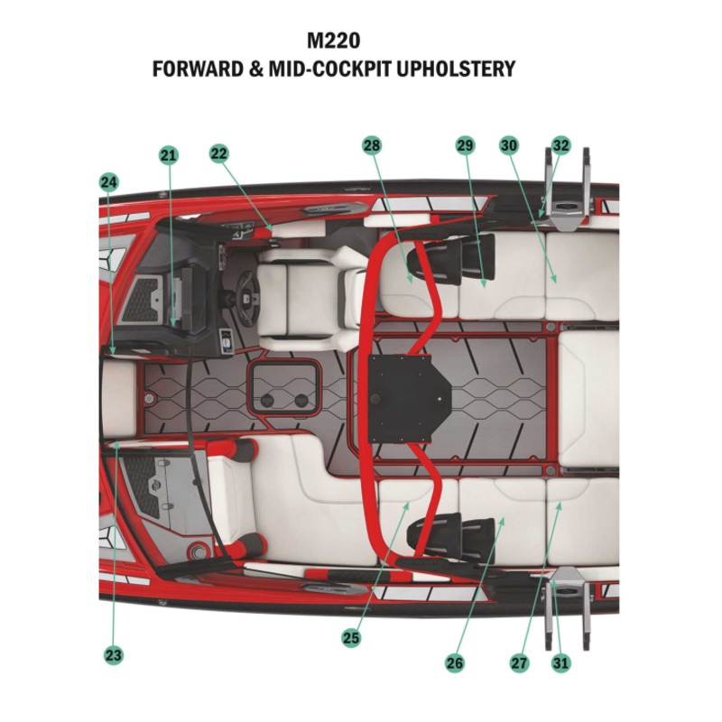 2022 Malibu M220 Forward & Mid-Cockpit Upholstery
