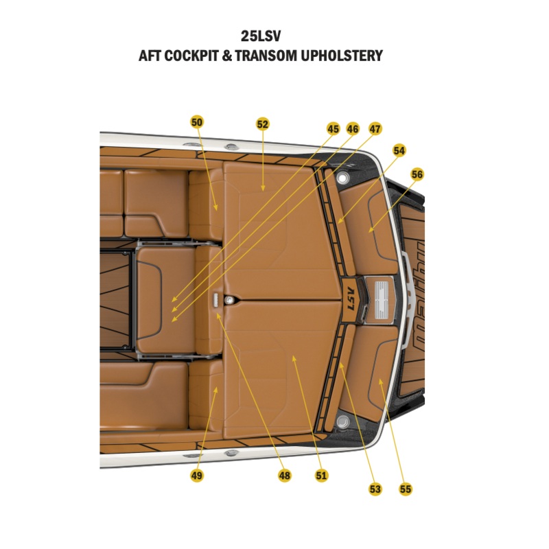 Center Rear Bottom Wakeview Flip Seat Cushions