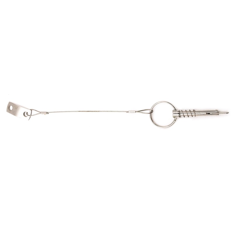 Pull pin W/cable, spring & lock – large tab