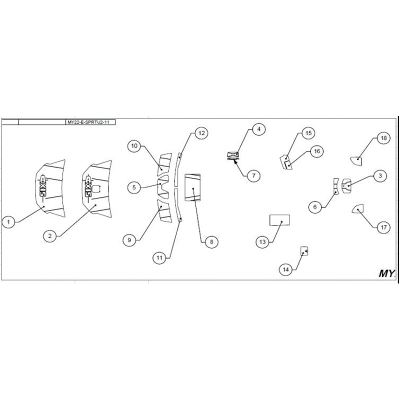2023 Axis T220 Rear Transom pad, Stbd