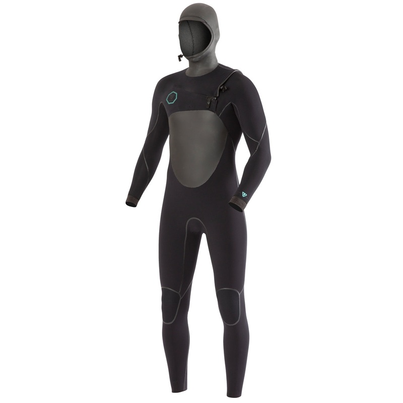 Vissla Mens North Seas 5.5/4.5 Hooded Steamer – Black