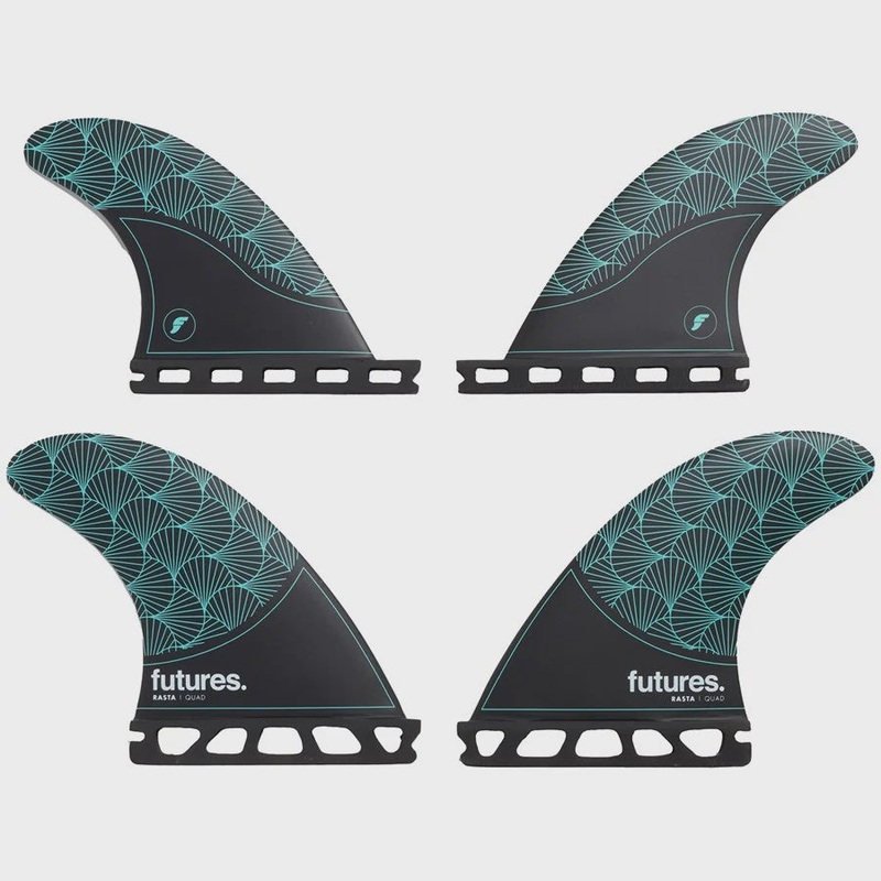 Futures Rasta  Quad Fins – Black/Teal