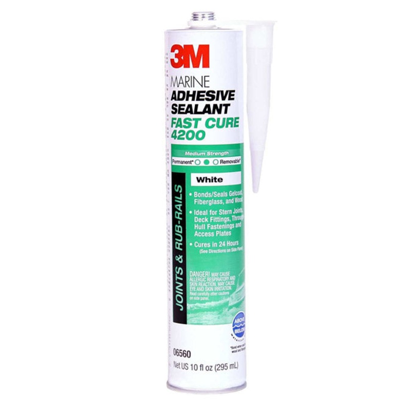 3M Marine Adhesive Sealant 4200 Fast Cure White 10 oz