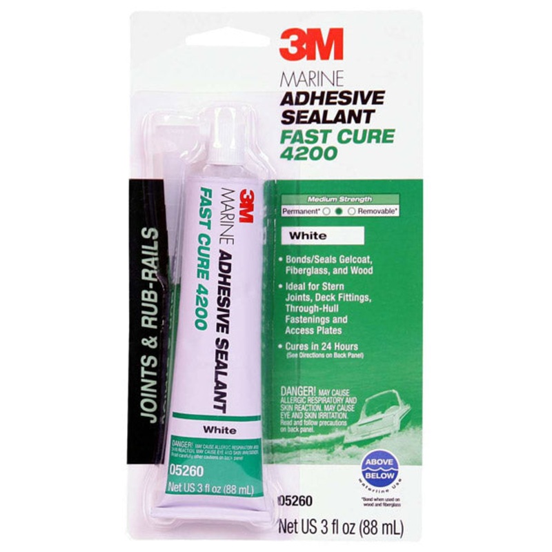 3M Marine Adhesive Sealant 4200 Fast Cure White 3 oz