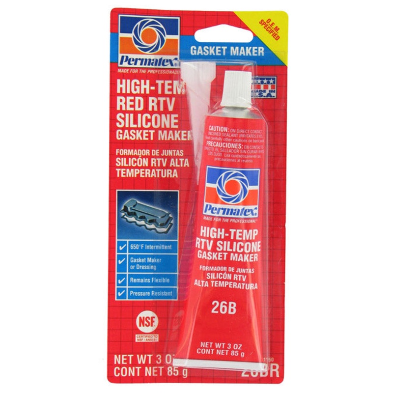 Permatex High Temp RTV Silicone Gasket Maker Red 3 oz
