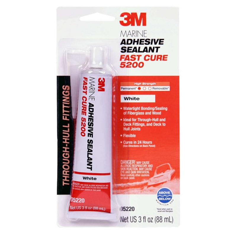 3M Marine Adhesive Sealant 5200 Fast Cure White 3 oz
