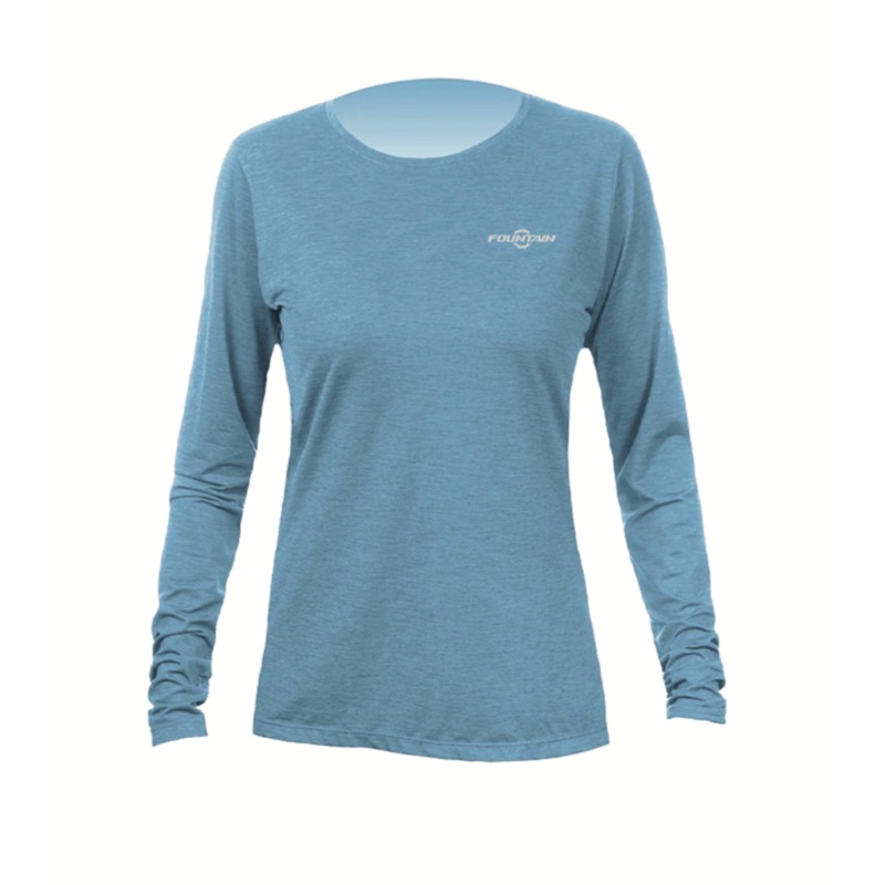 Fountain Powerboats Womens Blue Seas UPF Dri Fit Long Sleeve