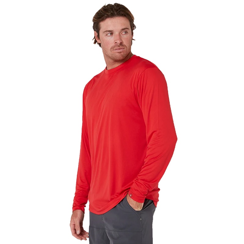 Follow Brand Long Sleeve Sun Tee Dirty Red